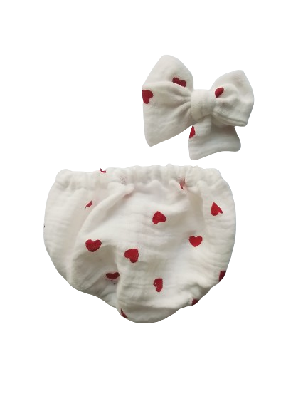 Tenue poupée Valentine petits coeurs
