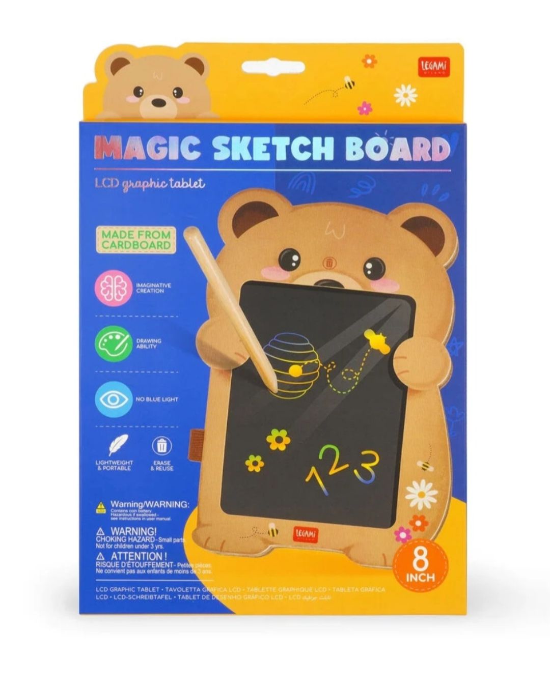 Legami Ardoise Portable LCD Teddy Bear Magic Sketch Board