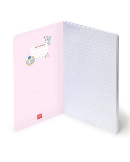 Legami Cahier ligné A5 couverture rigide illustrée Kitty