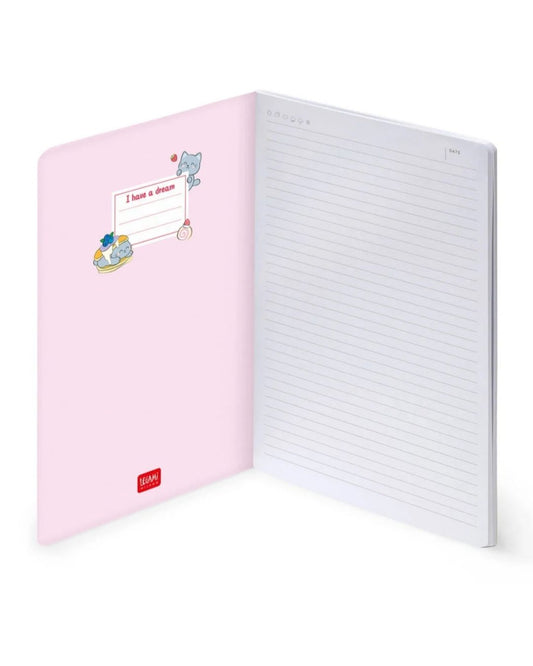 Legami Cahier ligné B5 couverture rigide illustrée Kitty