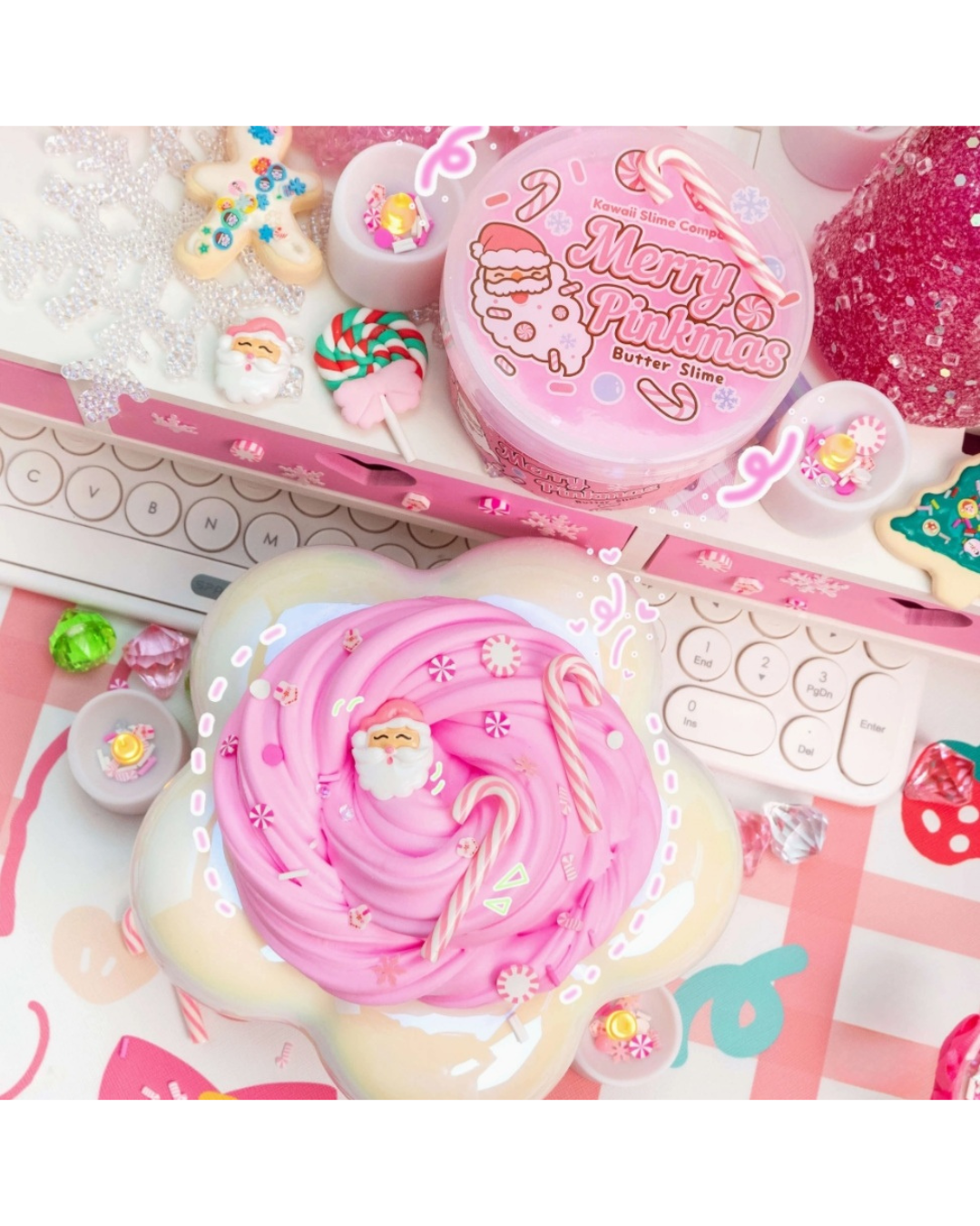 Kawaii Slime Company Slime Signature Dôme Pinkmas Père Noël