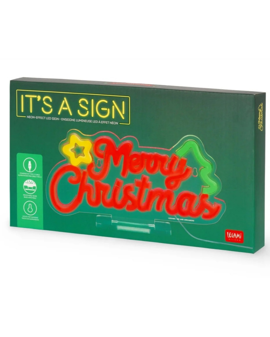 Legami Enseigne lumineuse led à effet neon MerryXMas