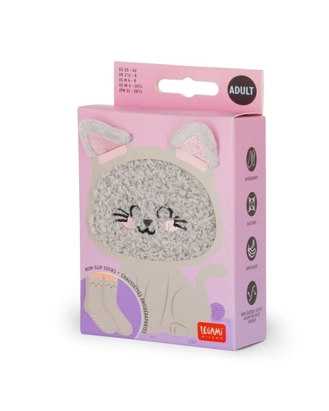 Legami Chaussettes antidérapantes adulte Kitty