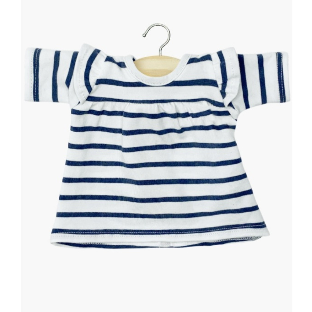 Minikane Robe Mélodie en jersey à rayures bleu marine