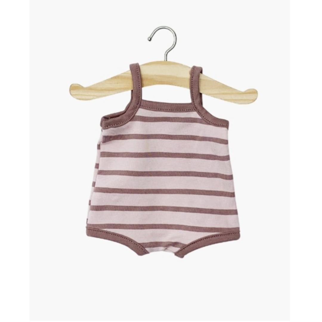 Minikane Les P’tits Basiques Maillot Rétro Gilda en jersey à rayures rose orchidée