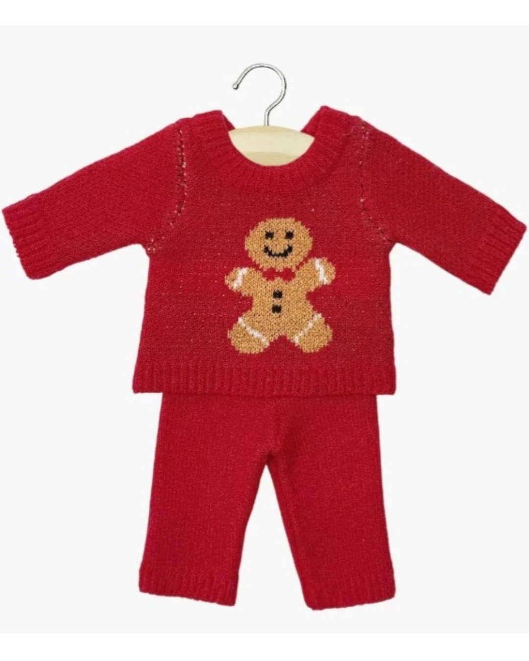 Minikane Ensemble 2 pièces mixte en tricot Pain d'épice rouge et son pochon