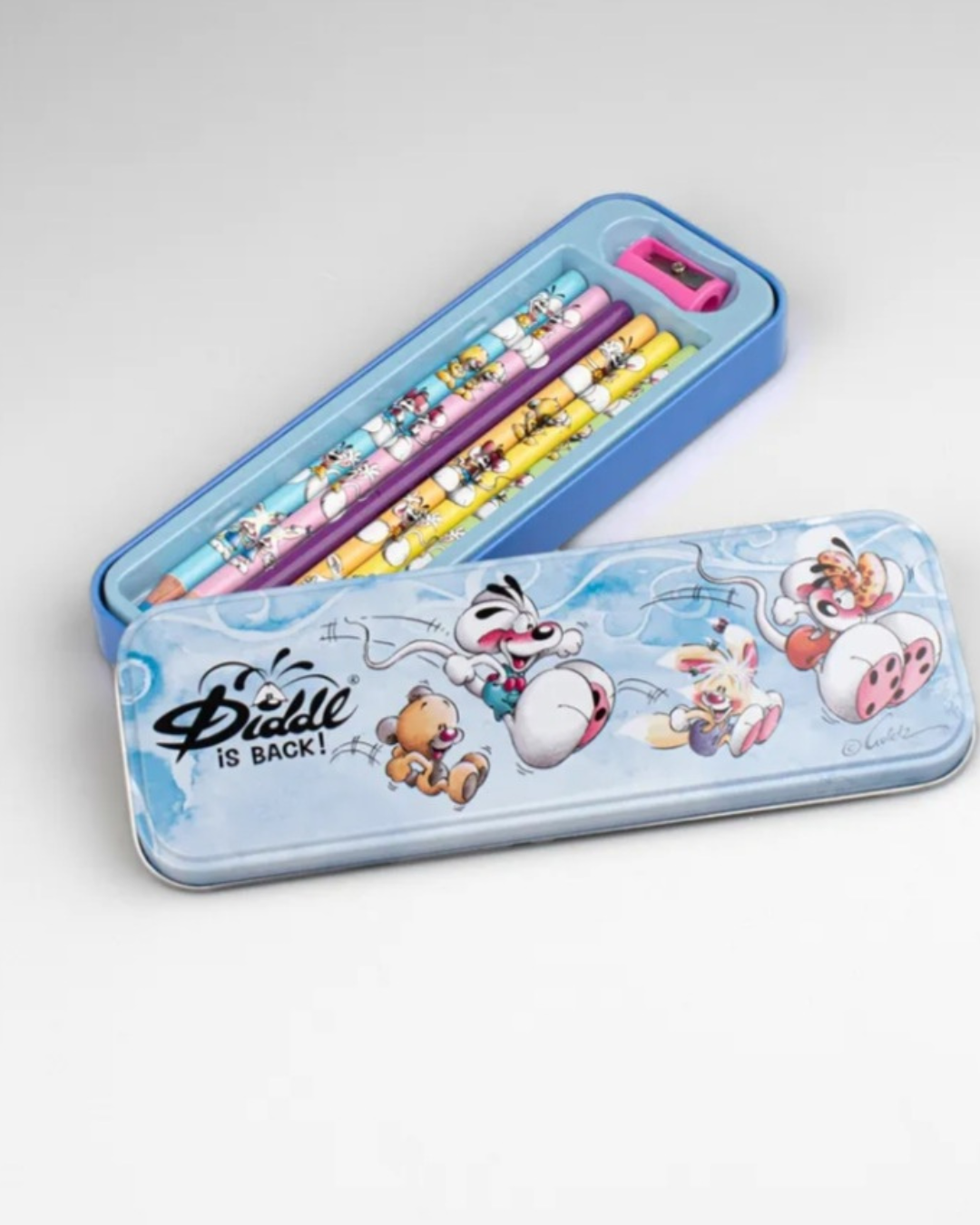 Diddl Plumier en métal 6 crayons de couleur