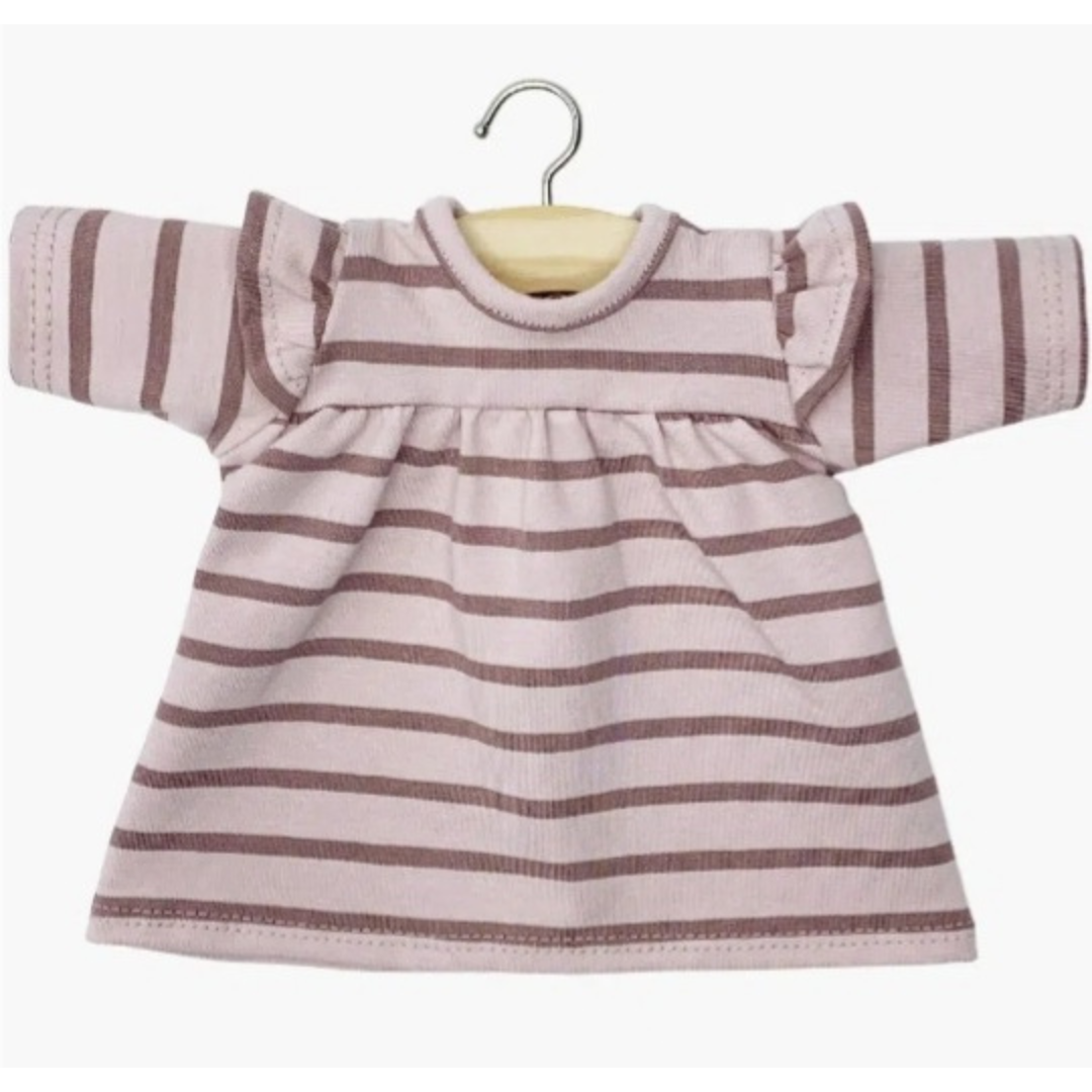 Minikane Robe Mélodie en jersey à rayures rose orchidée