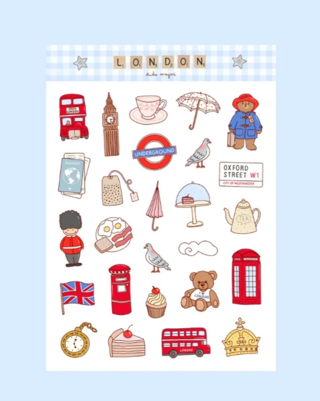 Studio Magari Planche de stickers Londres