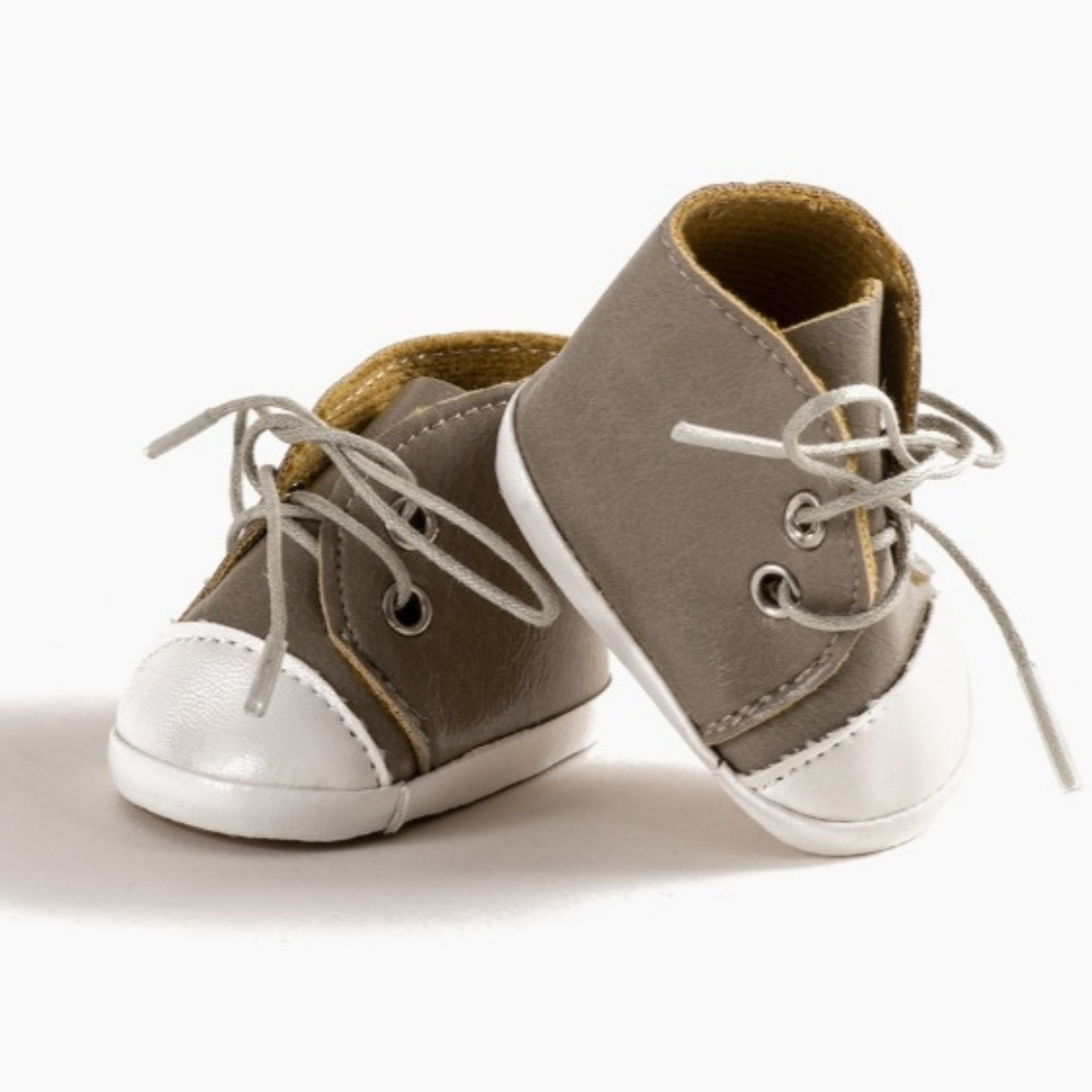 Minikane Baskets Komvers en simili cuir taupe