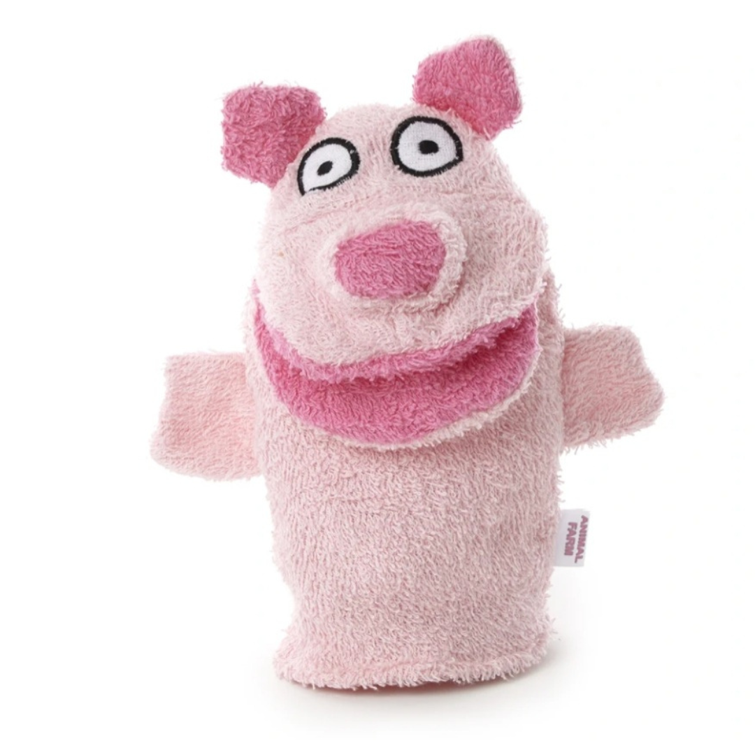 Isabelle Laurier Gant de toilette marionnette enfant Cochon