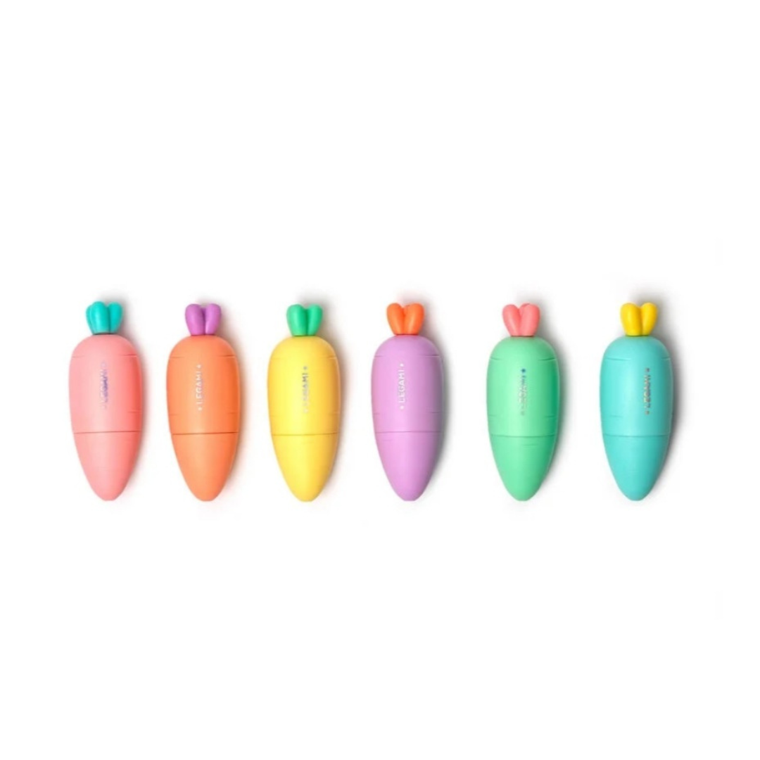 Legami Set de 6 Minis Surligneurs Carrate Team Carrot