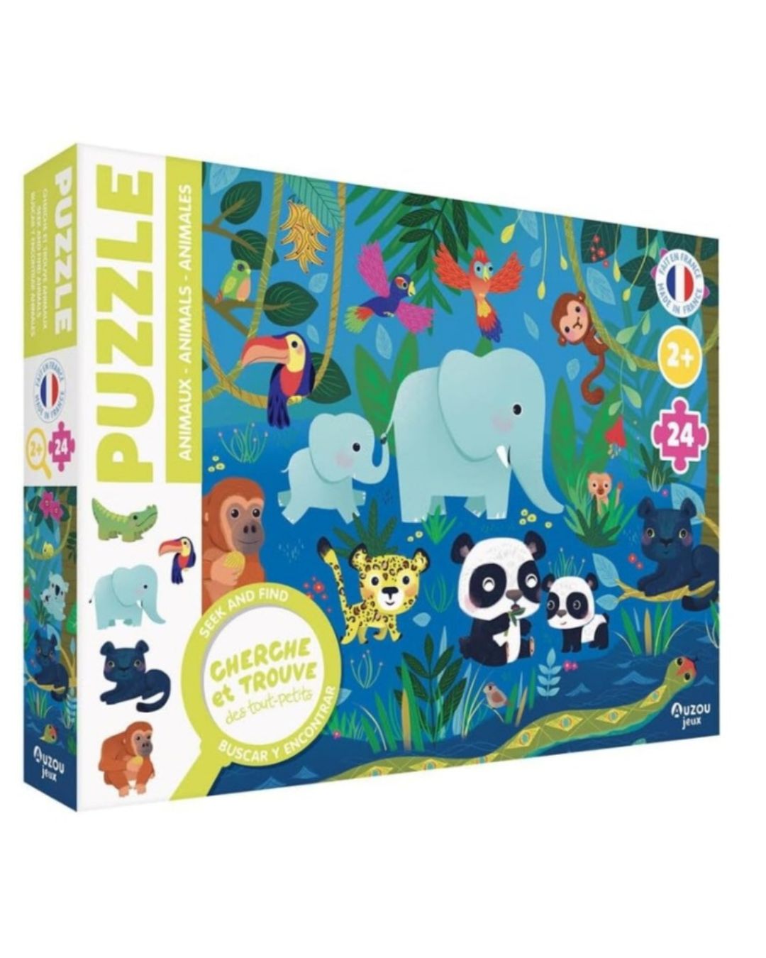 Auzou Puzzle 24 pièces Cherche et Trouve des tout-petits Les animaux