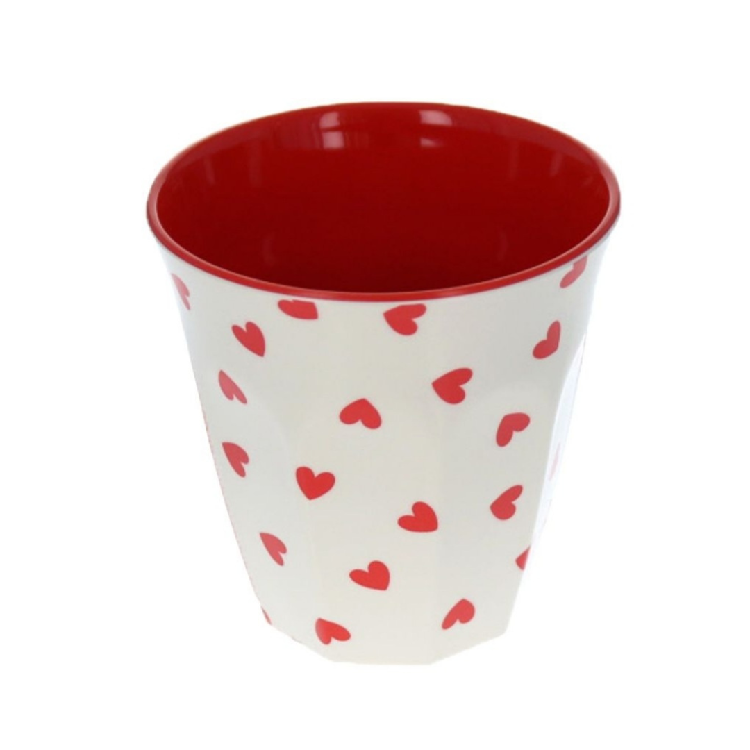 Le Petit Souk Verre mélanine Coeurs rouge