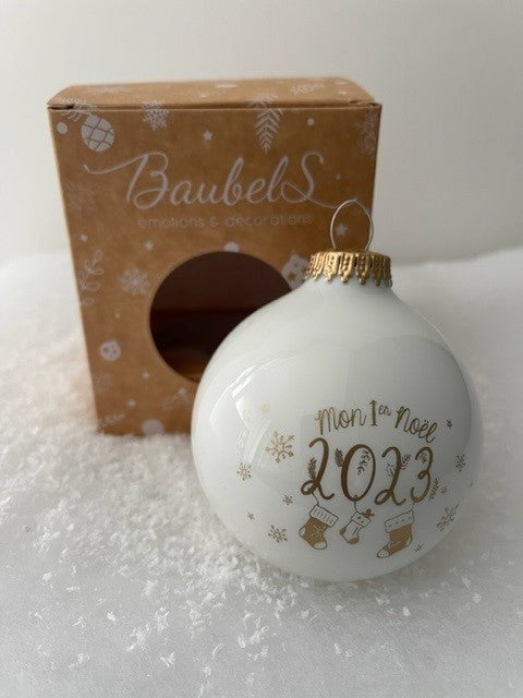 Boule de Noël Mon Premier Noël 2023 Baubels