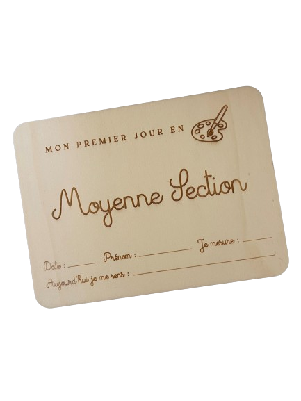 Pancarte Souvenir de rentrée "Mon Premier Jour en Moyenne Section"