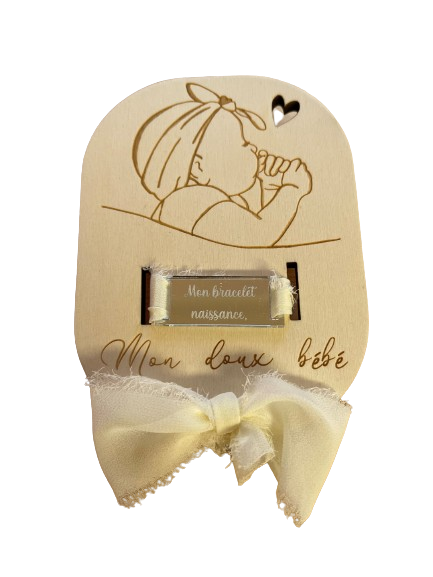 Porte bracelet de naissance crème