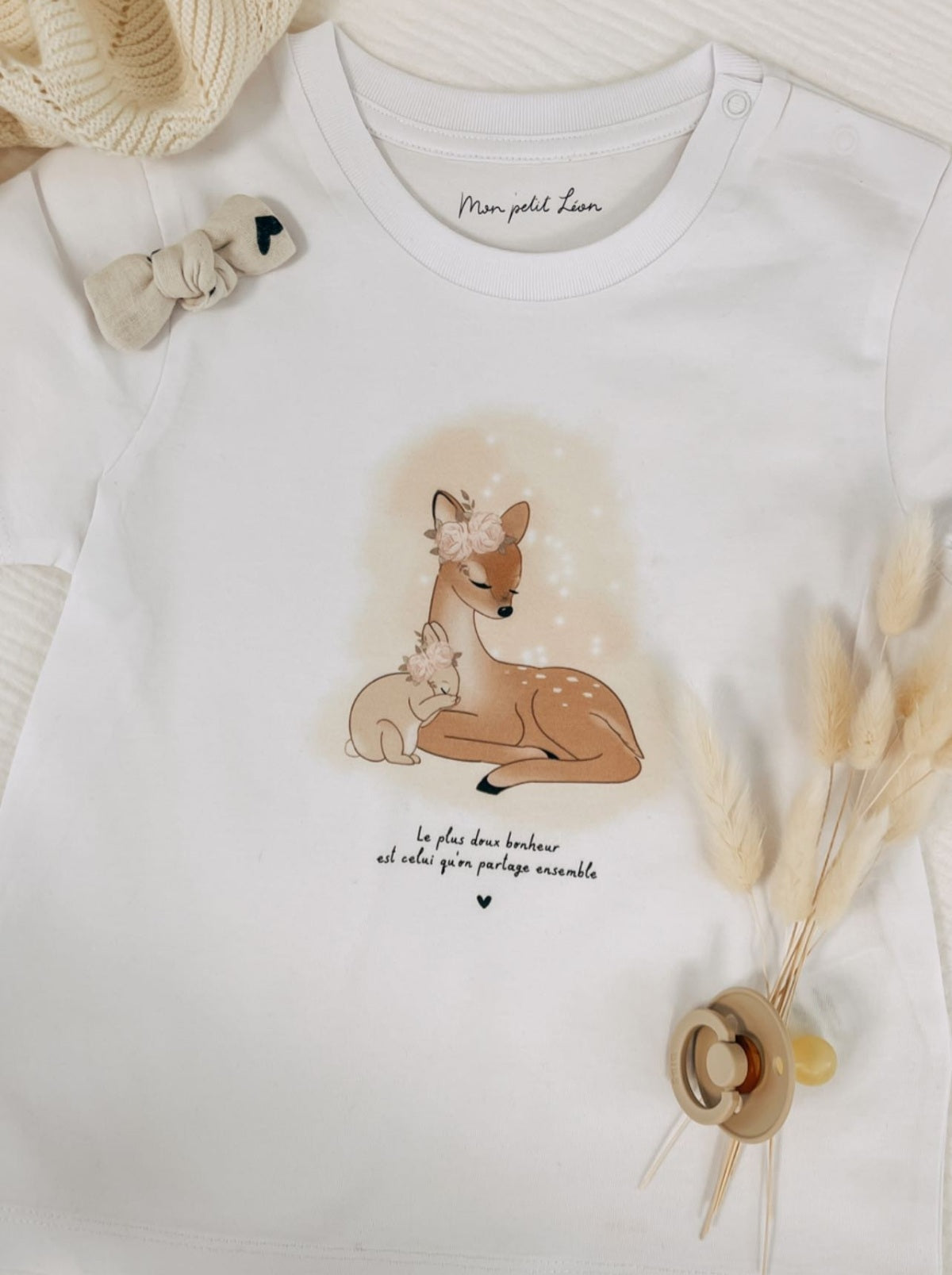T-Shirt enfant "Le plus doux bonheur est celui que l'on partage ensemble"