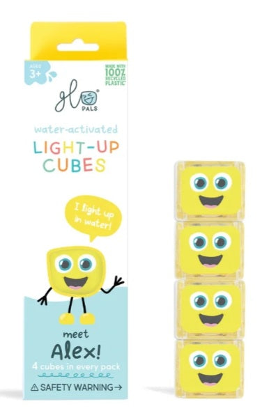 Glopals Lot de 4 cubes lumineux sensoriels Jaune