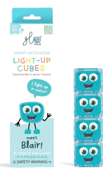 Glopals Lot de 4 cubes lumineux sensoriels Bleu