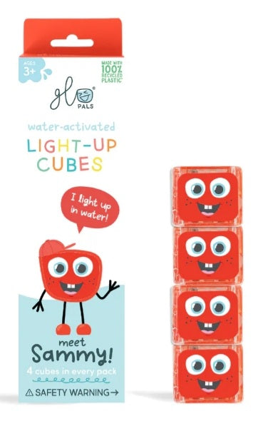 Glopals Lot de 4 cubes lumineux sensoriels Rouge