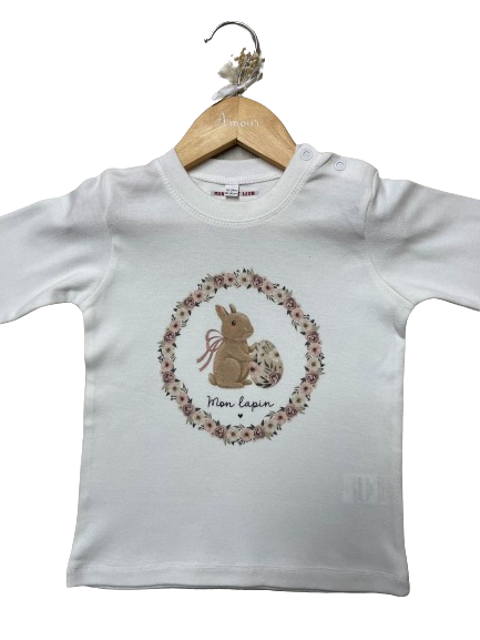 T-shirt manches longues enfant "Mon lapin"