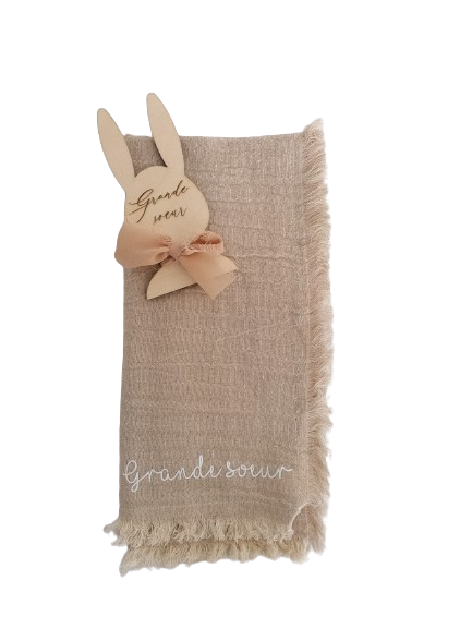 Serviette de table en gaze de coton "Grande sœur"