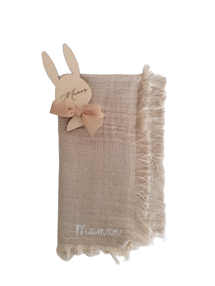 Serviette de table en gaze de coton "Maman"