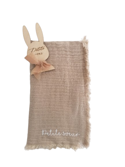 Serviette de table en gaze de coton "Petite sœur"