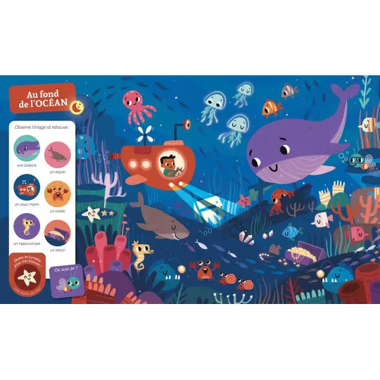 Livre Cherche et Trouve Des Tout Petits "Qui brille dans la nuit"