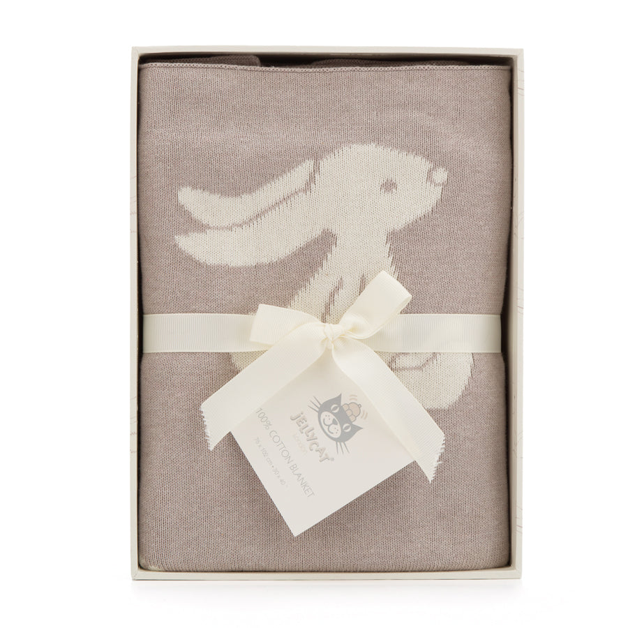 Couverture lapin beige Jellycat 100x77 cm