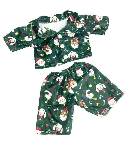 "Fabrique ta peluche" Pyjama Noël vert sapin à motifs