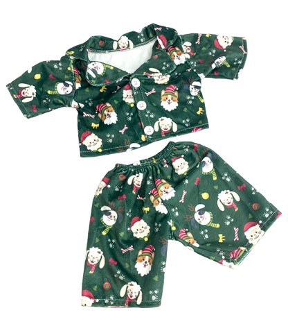 "Fabrique ta peluche" Pyjama Noël vert sapin à motifs