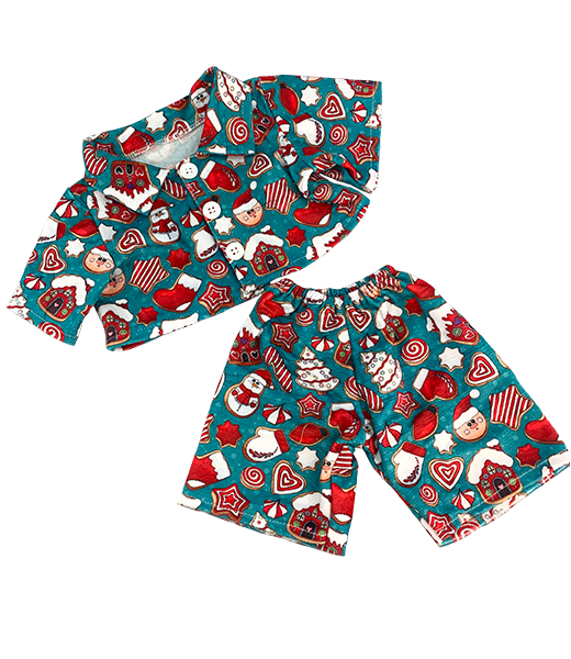 "Fabrique ta peluche" Pyjama de Noël vert à motifs