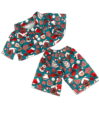 "Fabrique ta peluche" Pyjama de Noël vert à motifs