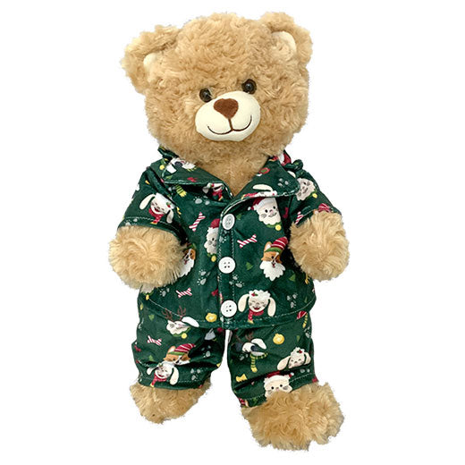 "Fabrique ta peluche" Pyjama Noël vert sapin à motifs