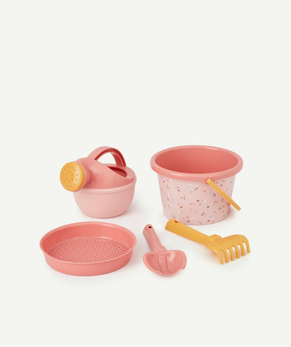 Set de jouets de plage rose avec fleurs Little Dutch