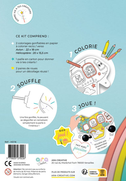 Ara Créative Coloriage Avion et Hélicoptère