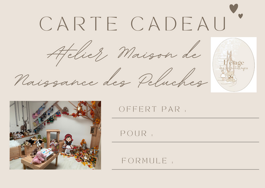 Carte-Cadeau Atelier Maison de Naissance Des Peluches