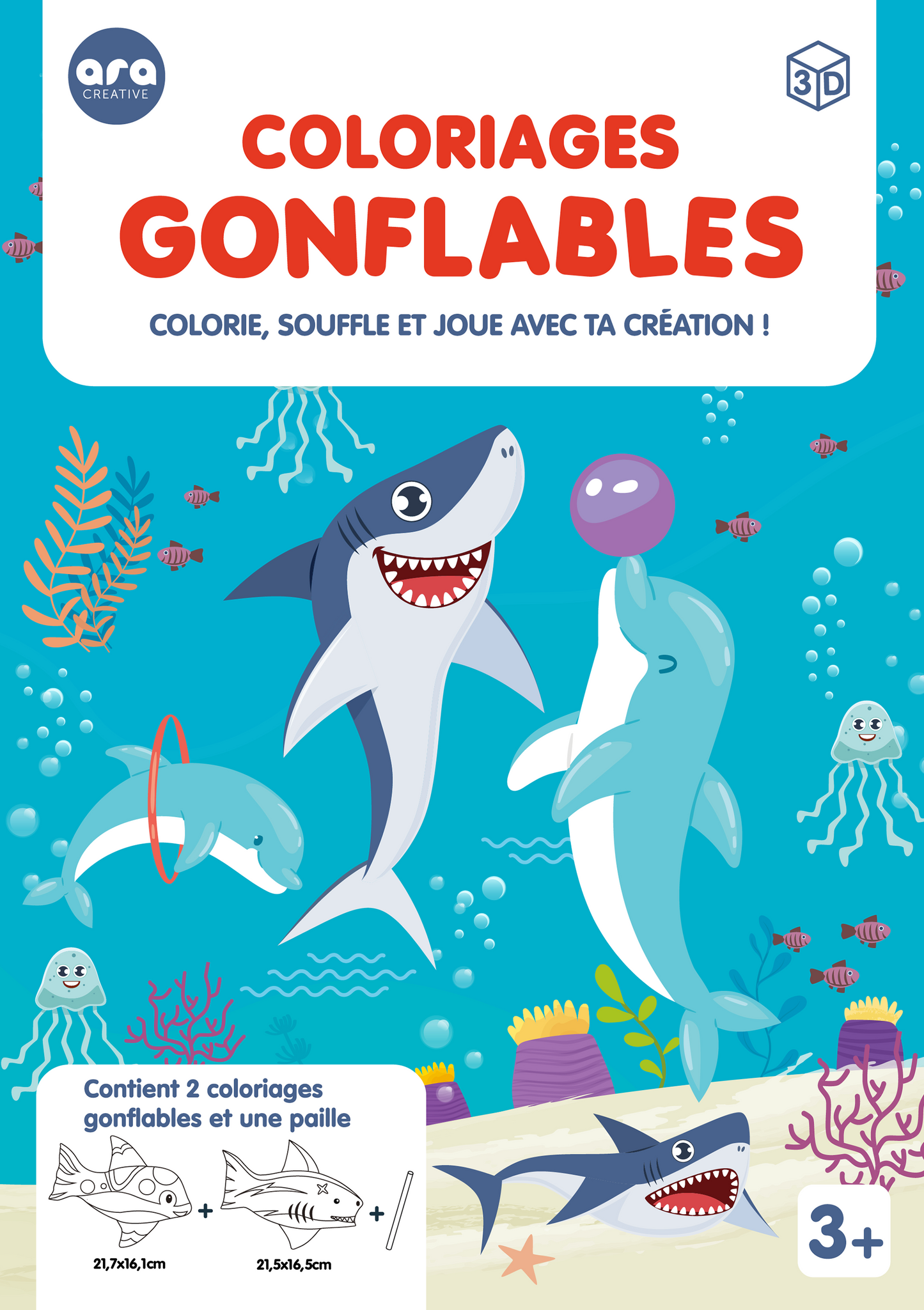 Ara Créative Coloriage Gonflable Dauphin et Requin