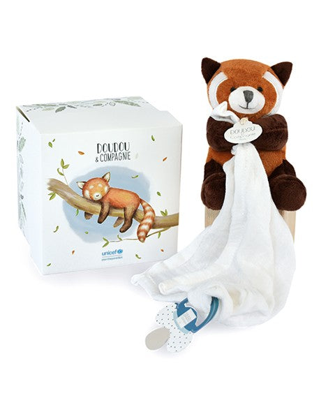 Doudou Attache Sucette Panda Roux