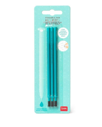 Legami Set de 3 recharges pour stylo effaçable - Encre turquoise