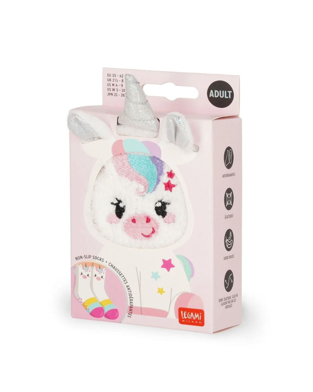 Legami Chaussettes antidérapantes adulte Licorne