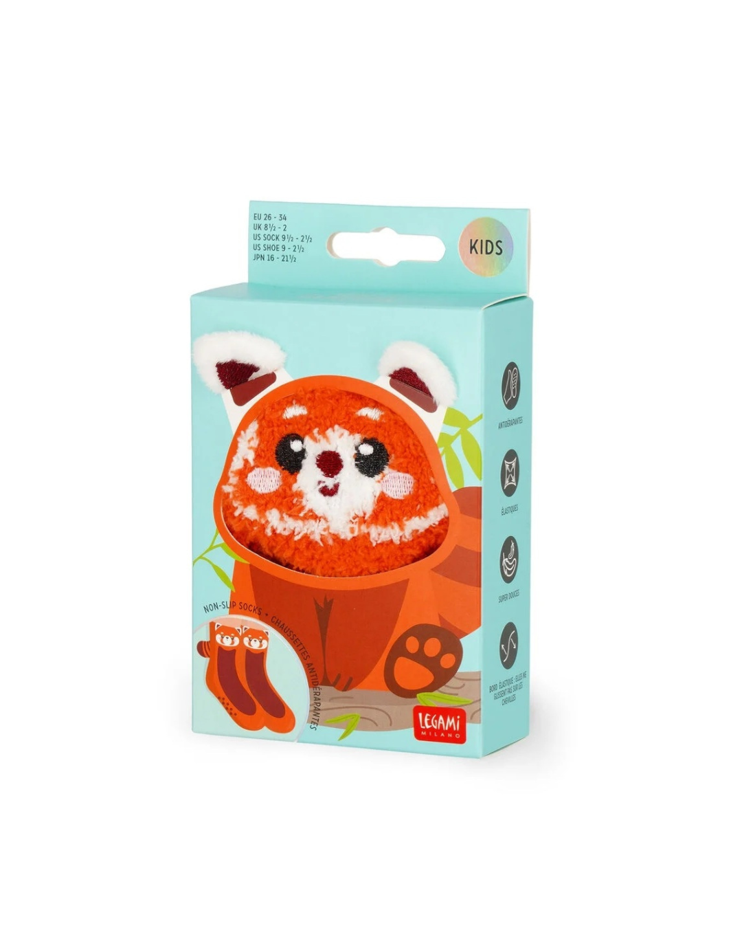 Legami Chaussettes antidérapantes enfant Panda Roux
