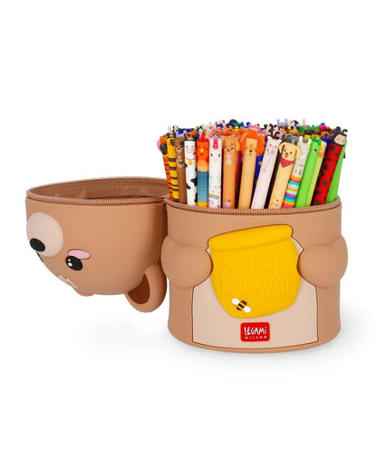 Legami Pot à crayons de table en silicone Teddy Bear