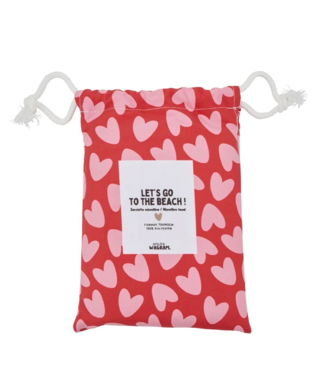 Atelier Wagram Serviette microfibre coeurs