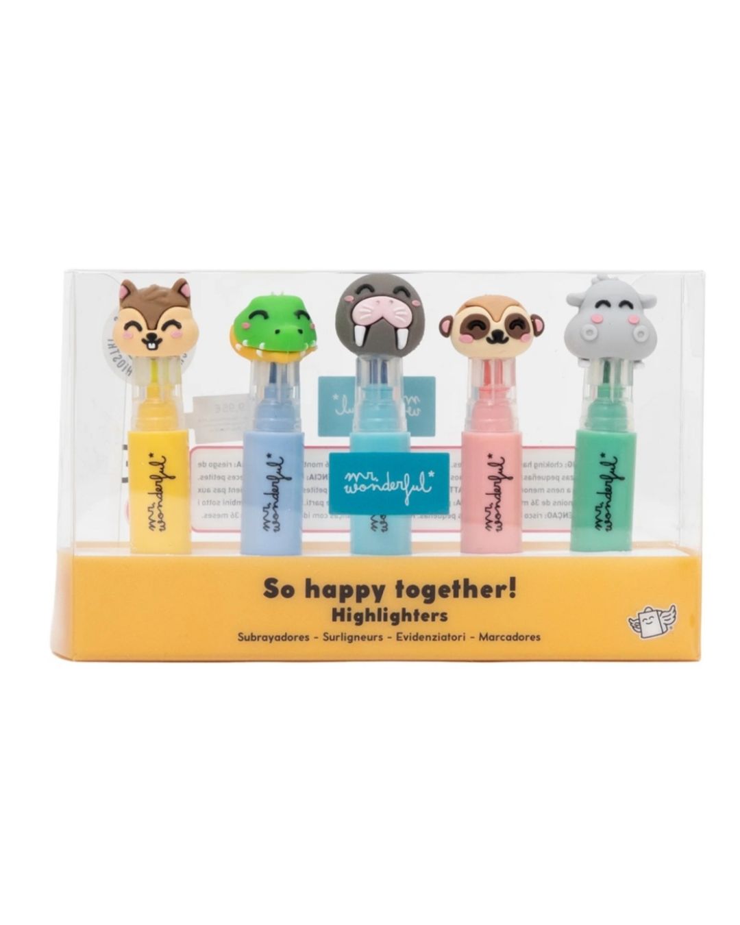 Mr. Wonderful Set de 5 mini surligneurs avec personnages Wonder Comic