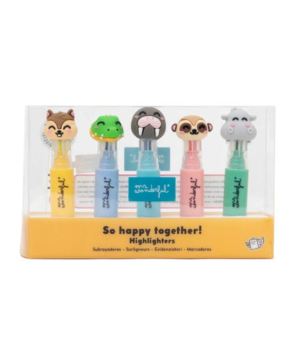 Mr. Wonderful Set de 5 mini surligneurs avec personnages Wonder Comic