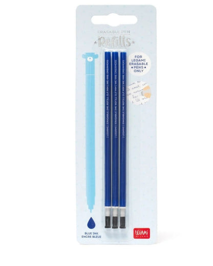 Legami Set de 3 recharges pour stylo effaçable- Encre bleue