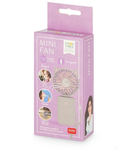 Legami Ventilateur pliable rechargeable Kitty